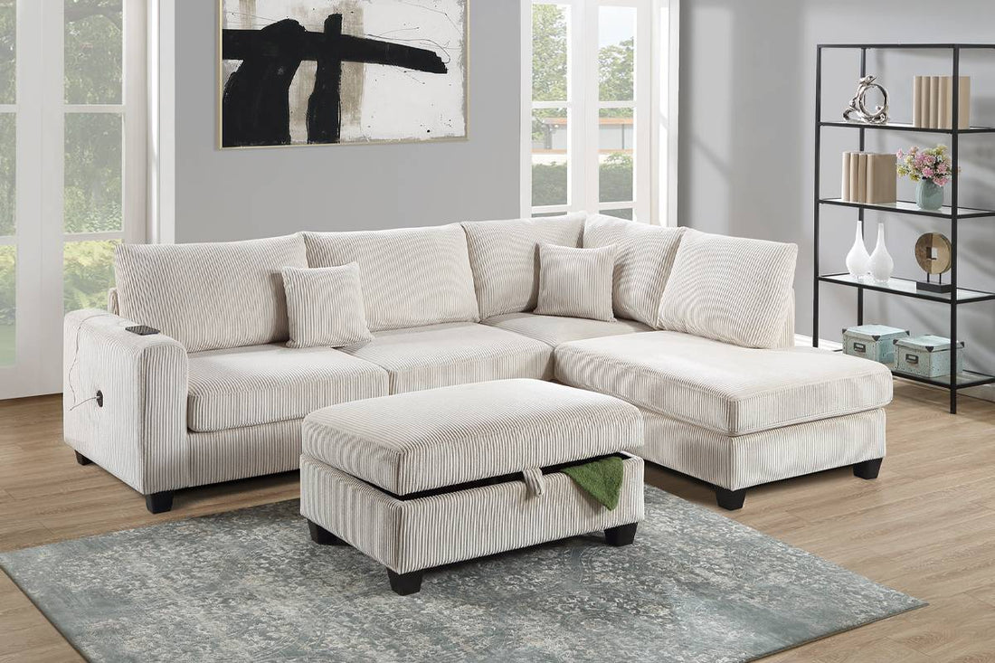 3-Piece Sectional Set Beige