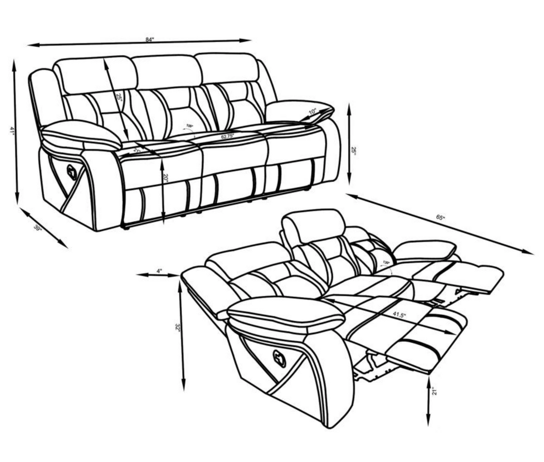Higgins Upholstered Tufted Reclining Living Room Set by Coaster