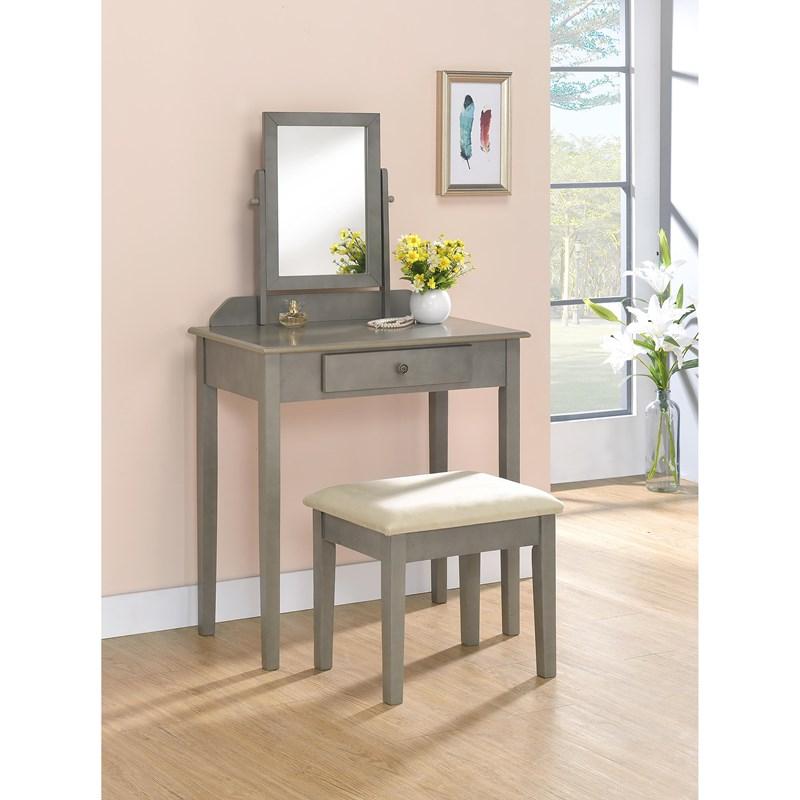 GRAY IRIS VANITY & STOOL