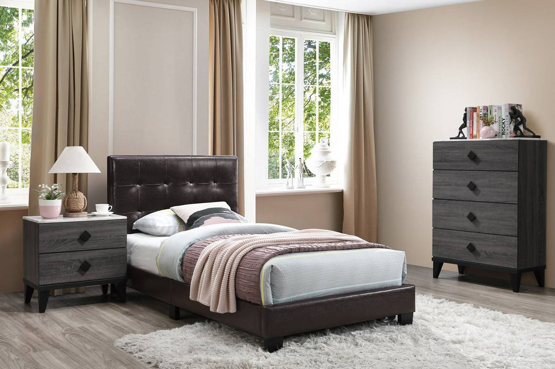 FAUX LEATHER BED FRAME
