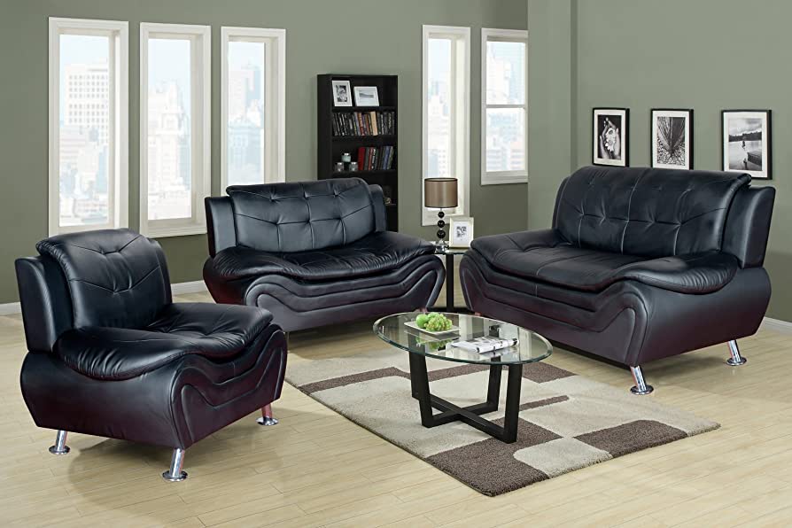 BEVERLY LIVING ROOM SET BLACK