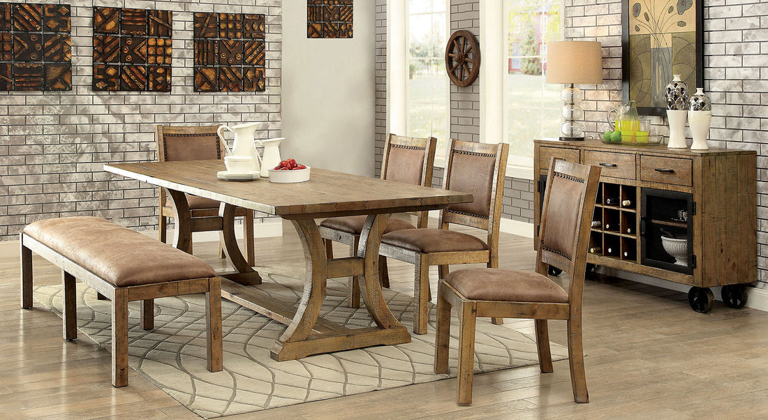 GIANNA 96" DINING TABLE 6PC SET