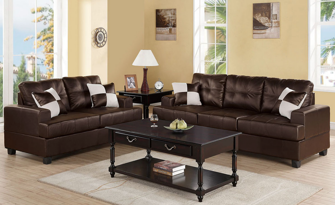 Sofa and Love Seat Living Room Set by Poundex