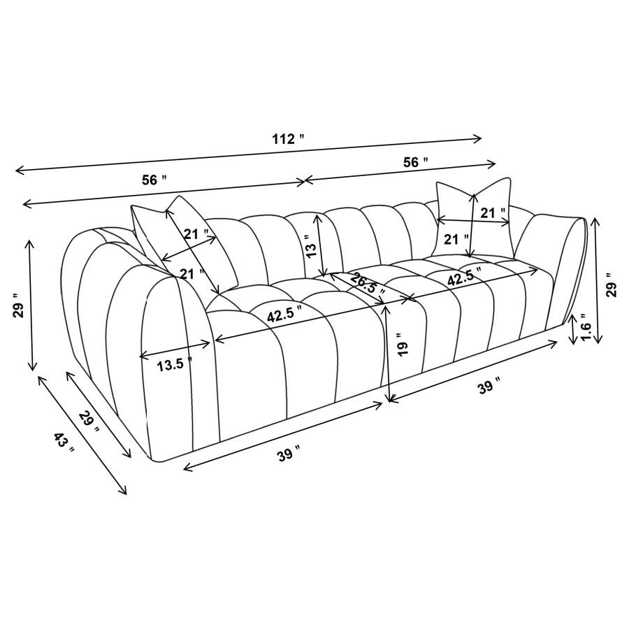 Winchester Boucle Upholstered Extra Long Sofa Sand Pebble