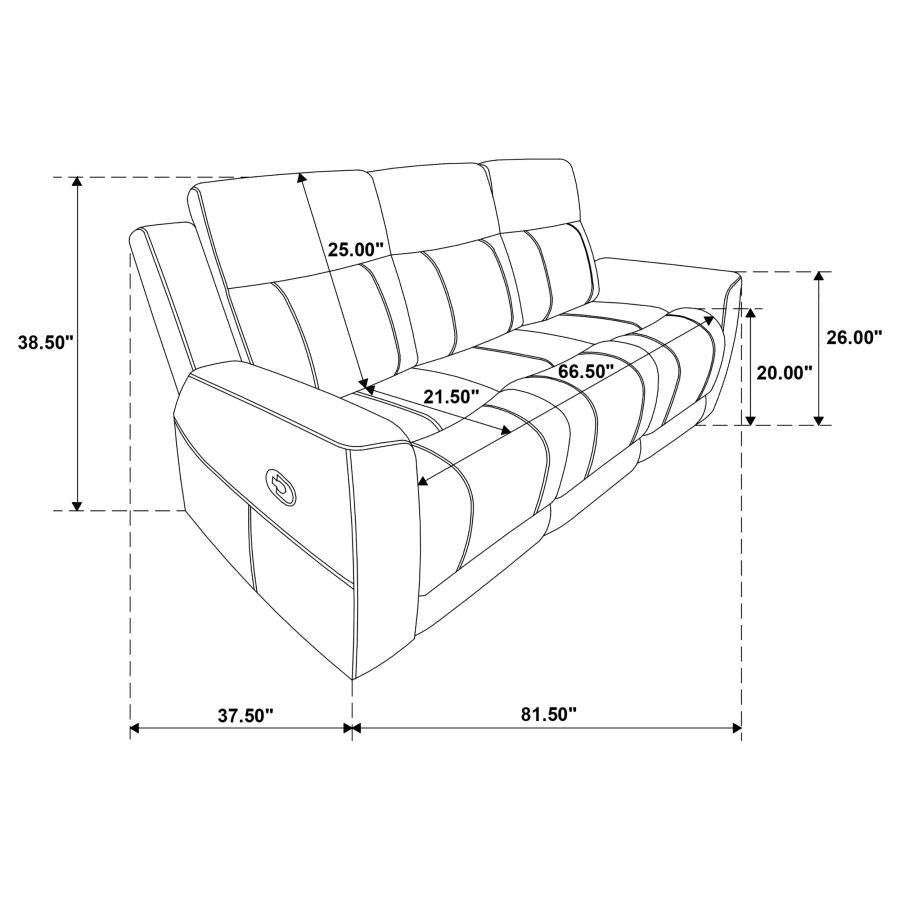 Brentwood 2-piece Upholstered Reclining Sofa Set Charcoal