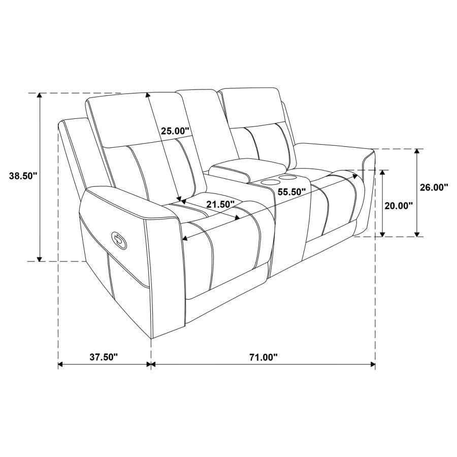 Brentwood 2-piece Upholstered Reclining Sofa Set Charcoal