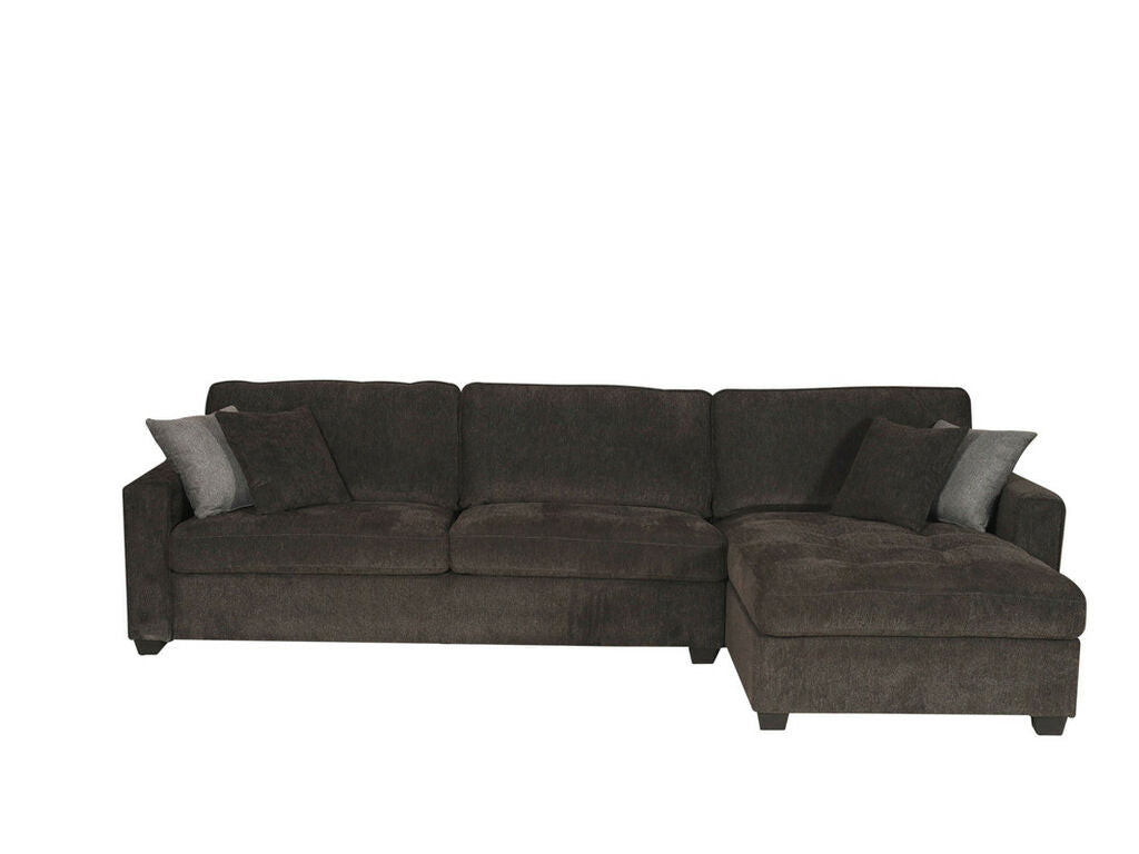 Polaris Black Chenille 125" Reversible Sectional Sofa