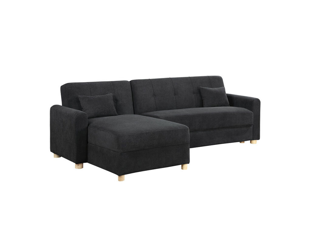 Thomas 99.5"W Fabric Convertible Sleeper Sectional Sofa with Reversible Chaise and Storage