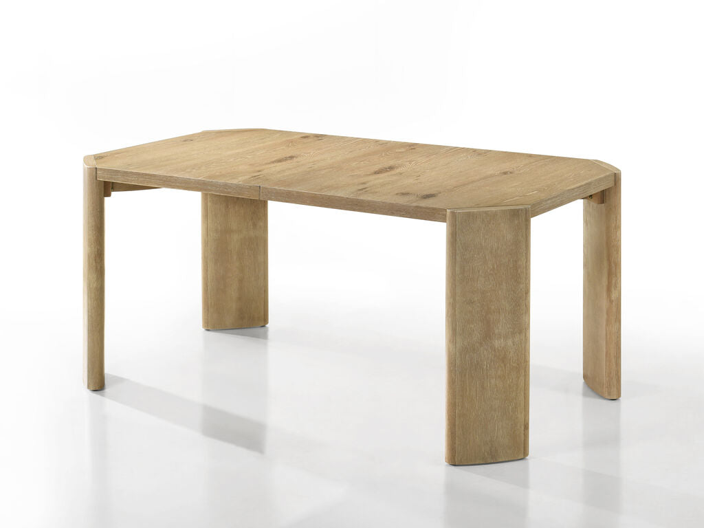 Magnus 6Pc Oak Finish 84" Extendable Rectangular Dining Table Set with Dining Bench