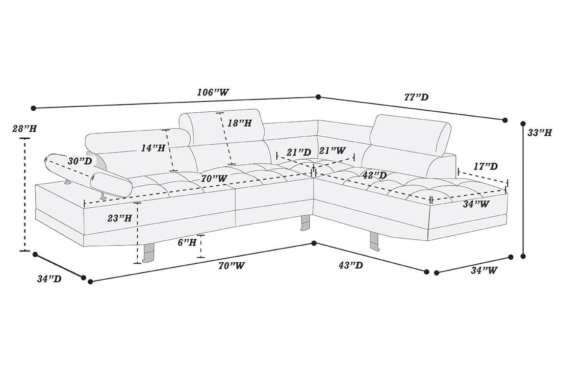 2-Piece Sectional Sofa Set