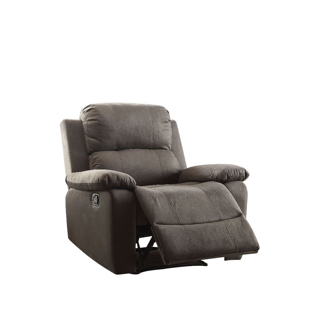 Bina Recliner Chair by Acme. Charcoal Polished Microfiber