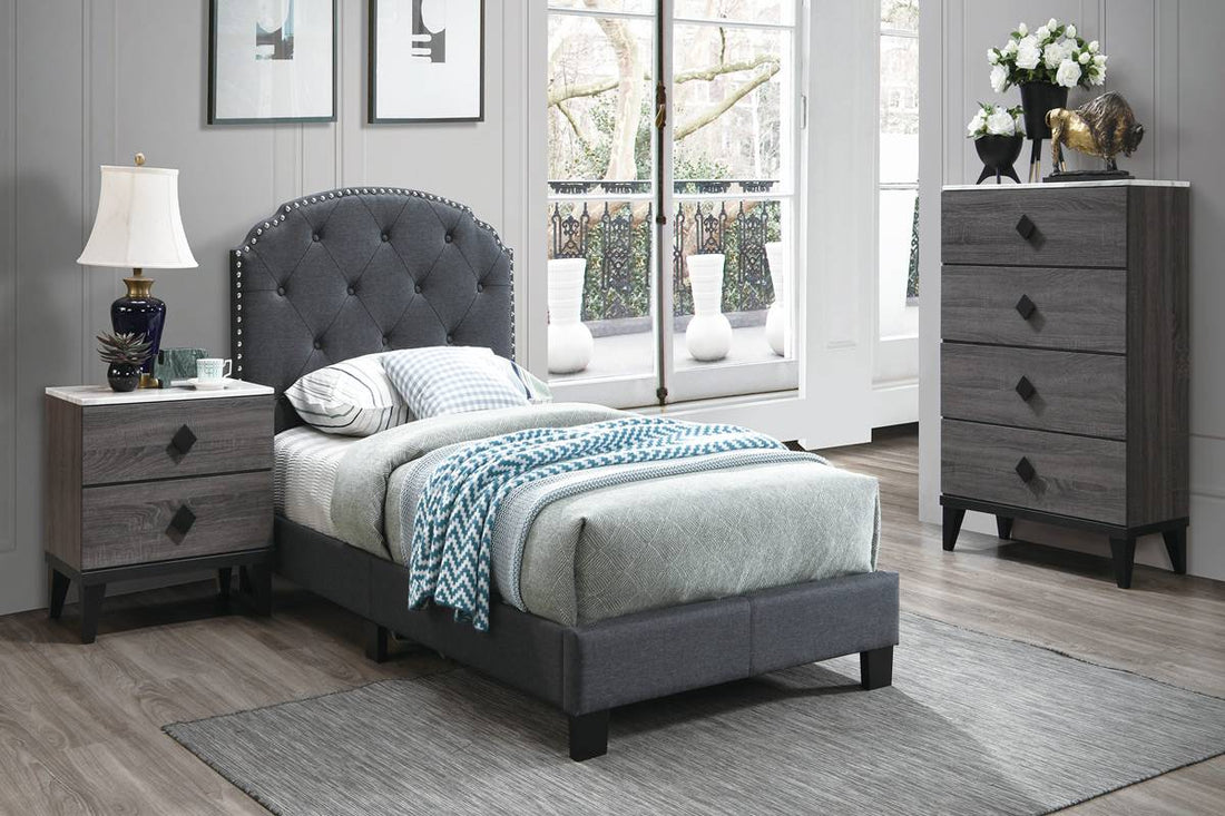 BUTTON TUFT FINISH BED FRAME